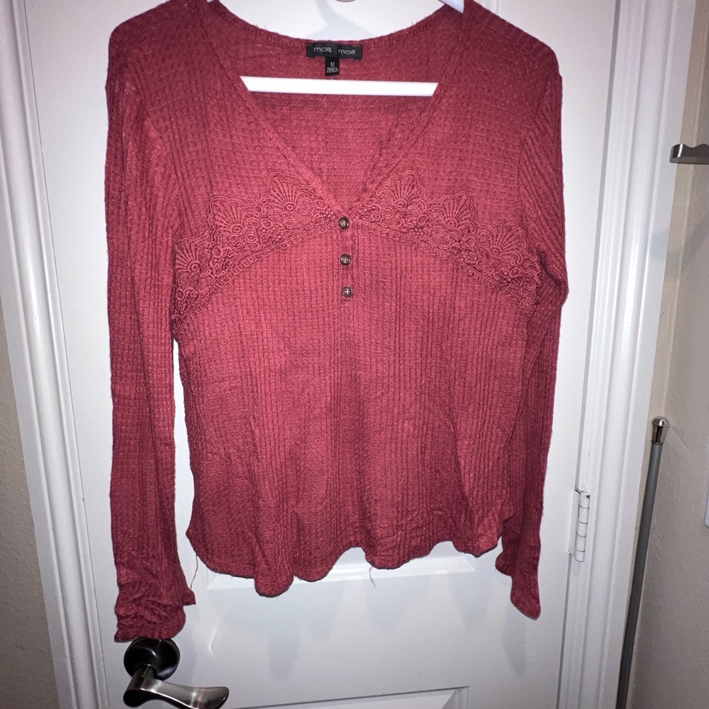 Apt. 9 Women's Pink Long Sleeve Top